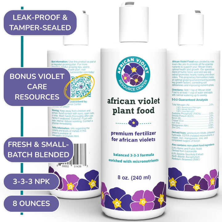 African Violet Plant Food – Enriched, Bioavailable Liquid Fertilizer | 8 oz