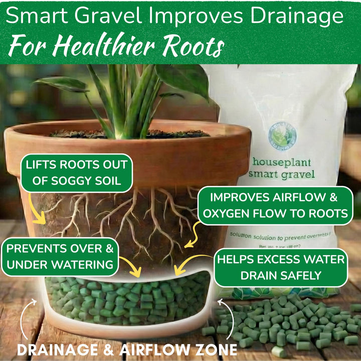 Smart Gravel Drainage Rocks for Potted Plants — Eco-Friendly Overwatering Solution | 2 lbs
