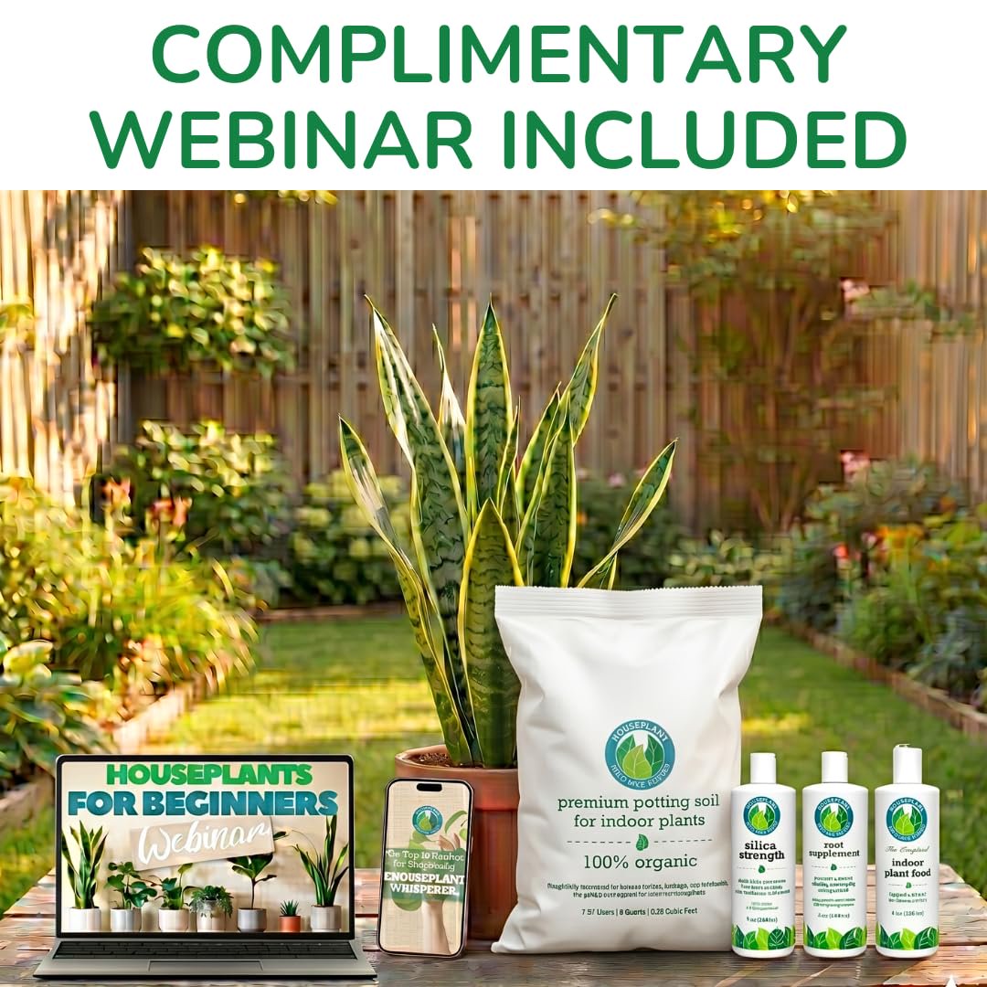 100% Organic Indoor Plant Potting Soil Mix — Nutrient Rich, Well-Draining Living Soil Blend | 8 quarts