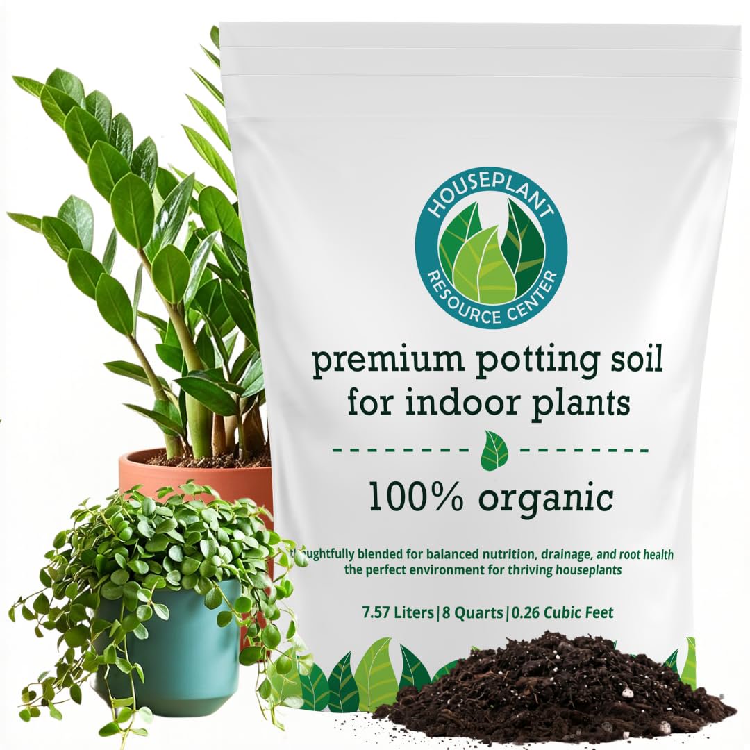 100% Organic Indoor Plant Potting Soil Mix — Nutrient Rich, Well-Draining Living Soil Blend | 8 quarts