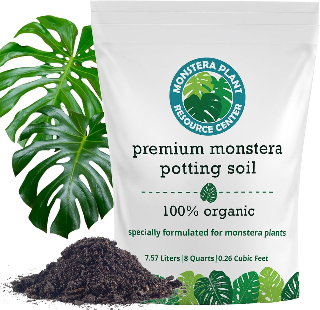 100% Organic Monstera Potting Soil Mix — Nutrient Rich, Well-Draining Living Soil Blend | 8 quarts