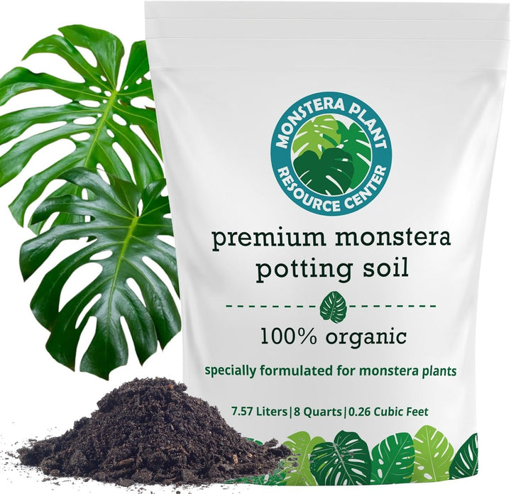 100% Organic Monstera Potting Soil Mix — Nutrient Rich, Well-Draining Living Soil Blend | 8 quarts