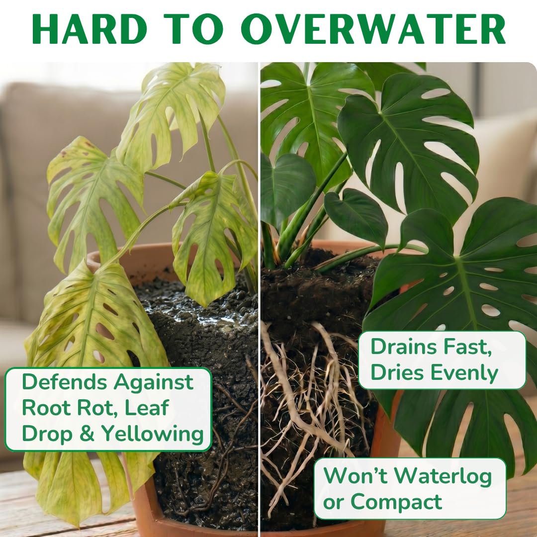 100% Organic Monstera Potting Soil Mix — Nutrient Rich, Well-Draining Living Soil Blend | 8 quarts
