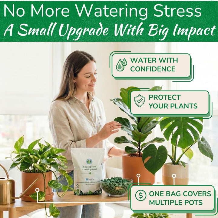 Smart Gravel Drainage Rocks for Potted Plants — Eco-Friendly Overwatering Solution | 2 lbs