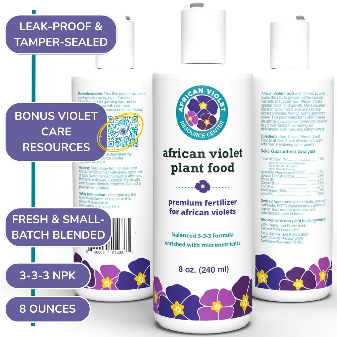 African Violet Plant Food – Enriched, Bioavailable Liquid Fertilizer | 8 oz