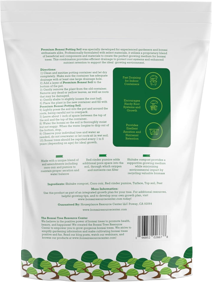 100% Organic Bonsai, Succulent, Cactus Soil Mix — Nutrient Rich, Well-Draining Living Soil Blend | 6.55 quarts